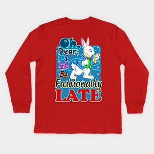 White Rabbit, Fashionably Late Kids Long Sleeve T-Shirt